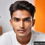 메이크업아티스트의 남성 메이크업 사례 - A close-up portrait of a young Indian man with medium skin tone, demonstrating natural makeup for me...